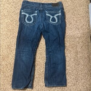 Big Star Men's Blue Jeans with White Stitching